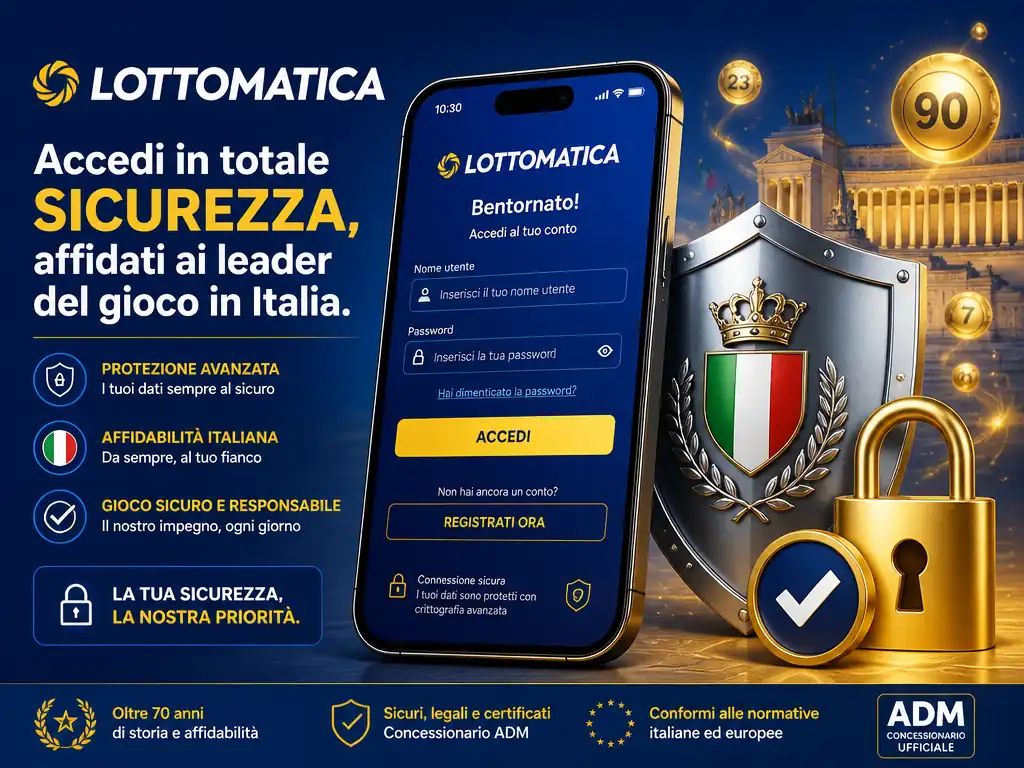 Lottomatica login sicurezza affidabilità concessionario ADM